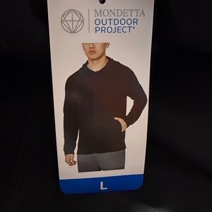 NWT Mondetta Men’s Full Zip Jacket with Hood size L Black NWT